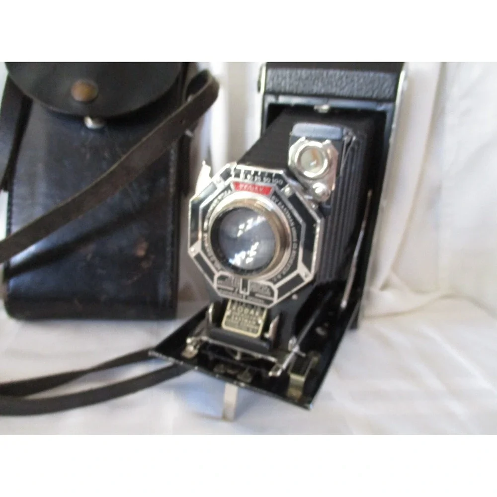 30's Kodak No 2 Diodak Six-16 Octagonal Art Deco Folding Camera With Case